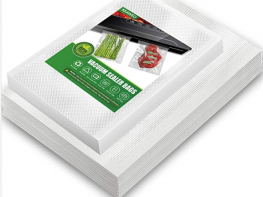 KEAWEO Vacuum Sealer Bags, 100 PCs Embossed Food Saver Bag for Sous Vide Cooking, Microwave, Freezer, Food Storage Preservation, Reusable BPA Free Fit All Sealer Machines (15x25cm 50PCs/20x30cm 50PCs)